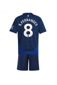 Fotbalové Dres Manchester United Bruno Fernandes #8 Dětské Venkovní Oblečení 2024-25 Krátký Rukáv (+ trenýrky)